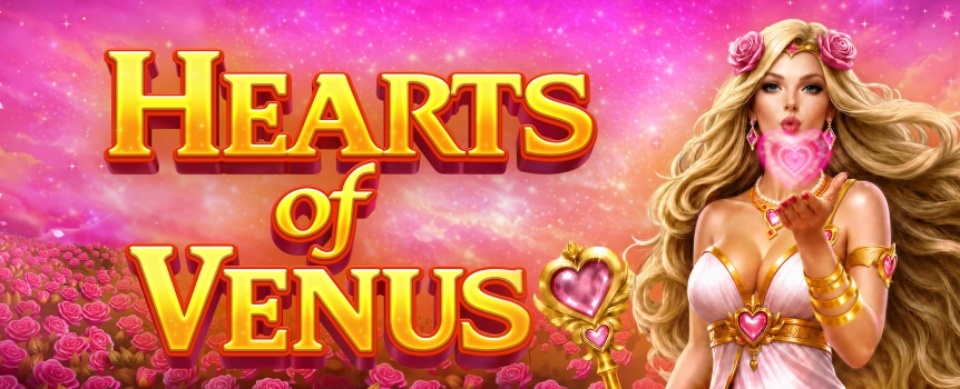 Play from the heart in Hearts of Venus, the love-themed pokie with Tumble Feature, Free Spins, Special Bets, and a 25,000x winning potential.