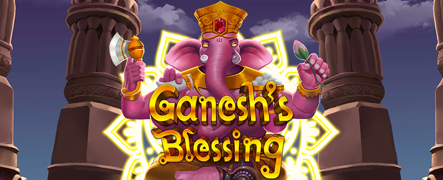 Play Ganesh’s Blessing pokie at Joe Fortune.

