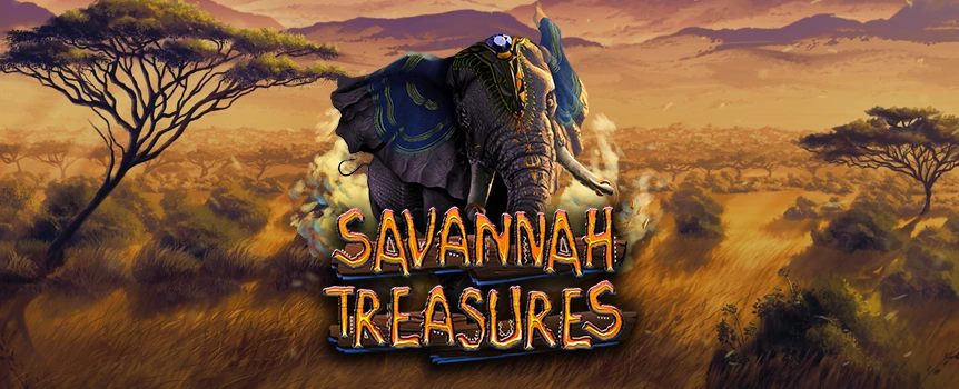 3 Rows, 5 Reels and 20 Paylines filled with Wild Animals and Wild Multipliers! Play Savannah Treasures