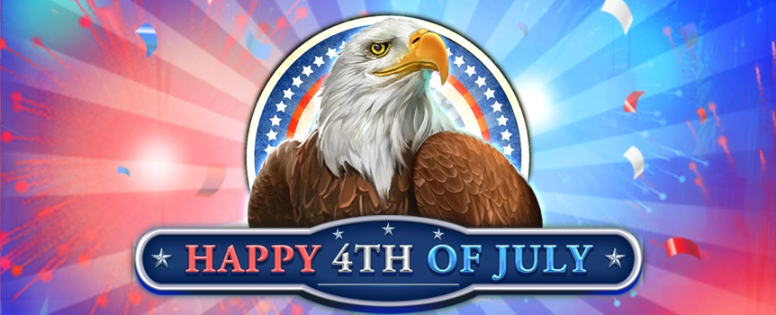 Celebrate Independence Day in style with the Happy 4th of July slot at Joe Fortune! Can you trigger the free spins round where wins are multiplied by 3x?