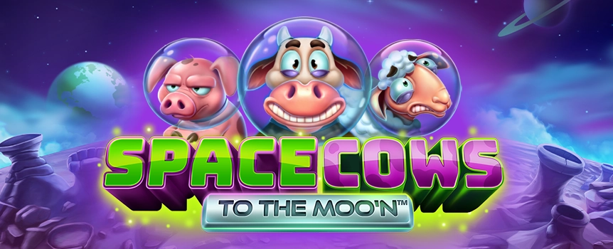 Get ready for a cosmic adventure with Space Cows to the Moo'n at Joe Fortune. With high volatility and a 5,000x max win, it's a slot that's out of this world!