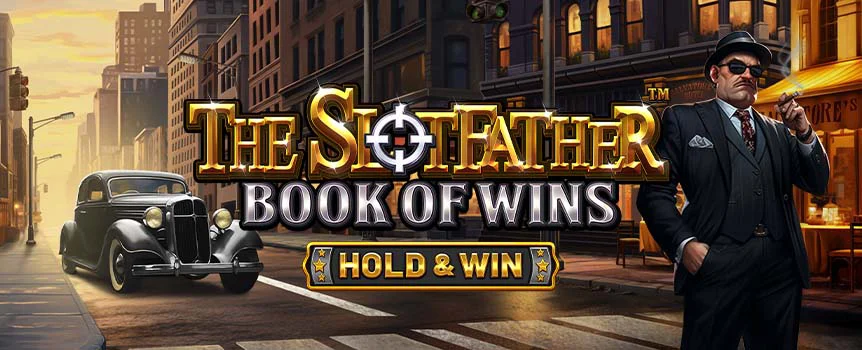 The Slotfather Book of Wins: Hold & Win takes you into the gritty underworld of the mafia, where you can score a Free Spins Round and Bullet Bonus symbols.
