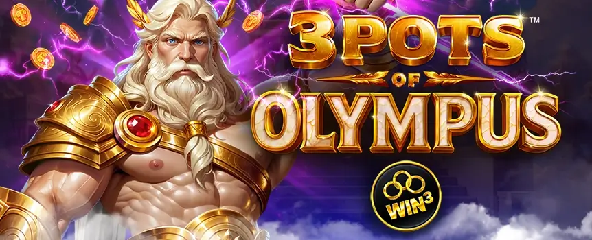 Join Zeus and the gang in 3 Pots of Olympus at Joe Fortune. Unlock Triple Pot Hold & Win Features and snag massive Multipliers today.