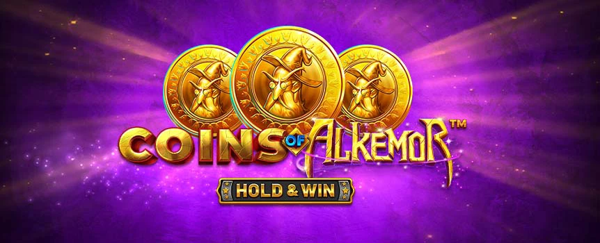 In the mystical realm of Coins of Alkemor: Hold & Win, cast spells on the paylines with Orb Wilds and Wizard Bonus symbols in your quest for the four Jackpots.