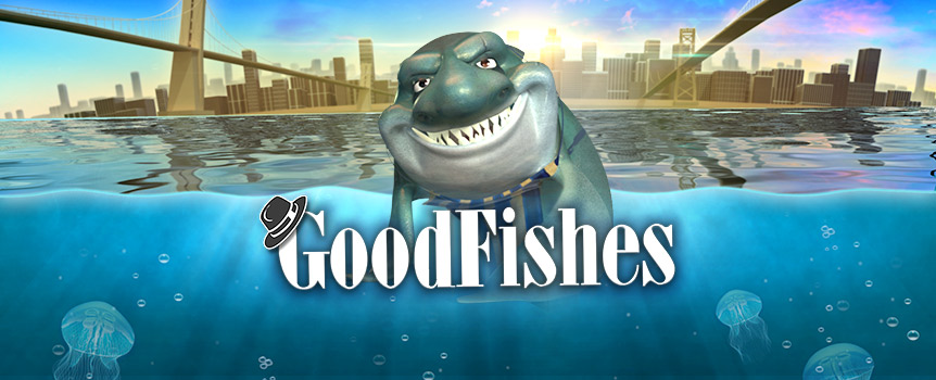 The river surrounding Manhattan may look barren, but it’s teeming with fish that are as sinister as they come. Spin the reels of GoodFishes, a 5-reel 30-line slot, to see how a gang of fish mobsters operate. On the reels, you’ll see six fish characters who are tough as nails; they’re led by Frankie the Fishmonger — a shark. Don’t let him intimidate you. Earn his respect and you could benefit from his generous payouts. Stacked wilds and a bonus round with six unique rewards offer plenty of opportunities to cash-in big at the reels of GoodFishes.