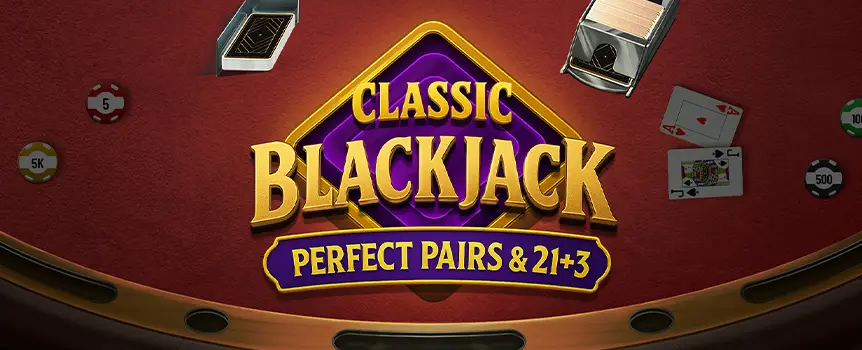 Travel to the world of classic Vegas casinos in Blackjack Perfect Pair 23+3 Classic, a high-octane online table game inspired by the rules of blackjack, with a few modern twists. 